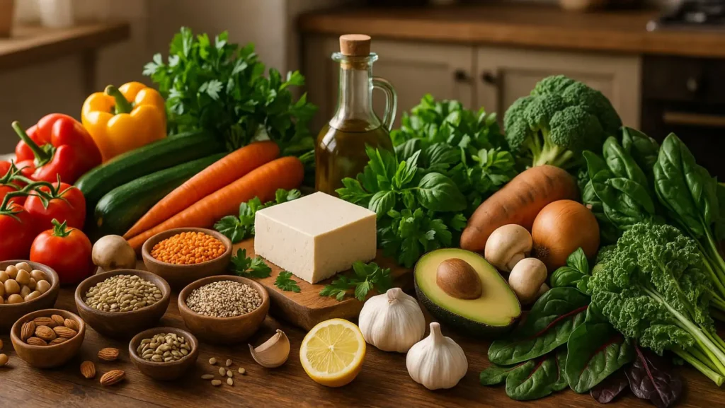 Frisches Gemüse und Tofu